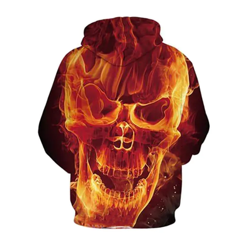 3D Skull Print Hoodies Sweatshirts in Rock Style - Streetwear Tracksuits