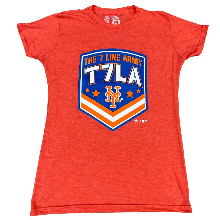 7 Line Army Badge t-shirt in Orange for Women