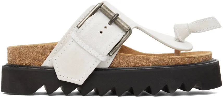 Off-White Leather Flat Sandals by Acne Studios