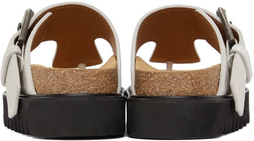 Off-White Leather Flat Sandals by Acne Studios