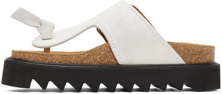 Off-White Leather Flat Sandals by Acne Studios