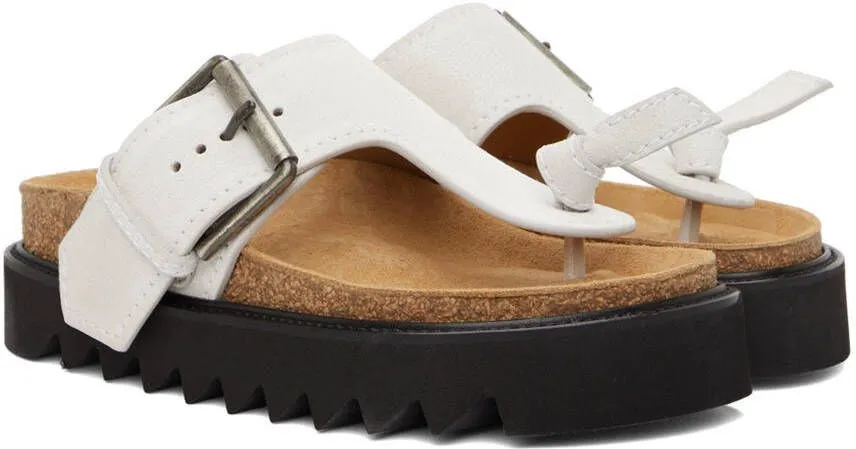 Off-White Leather Flat Sandals by Acne Studios