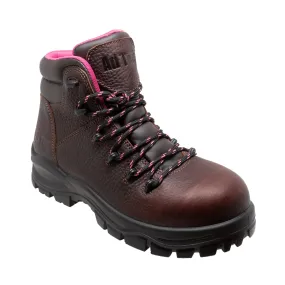 AdTec Women's 6-inch Waterproof Cap Toe Brown Work Boots.