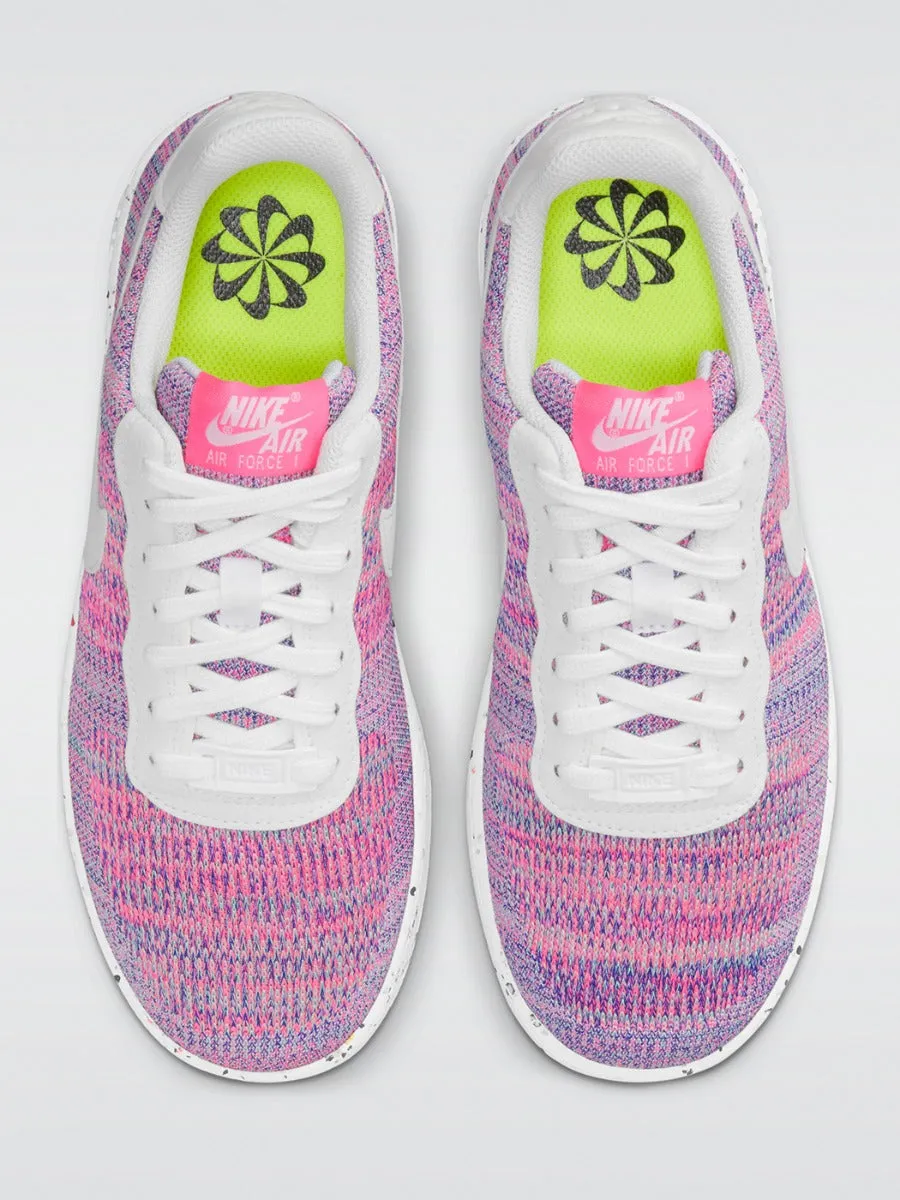 Air Force 1 Crater Flyknit Sneaker - Fuchsia Glow White Pink Blast Green Glow