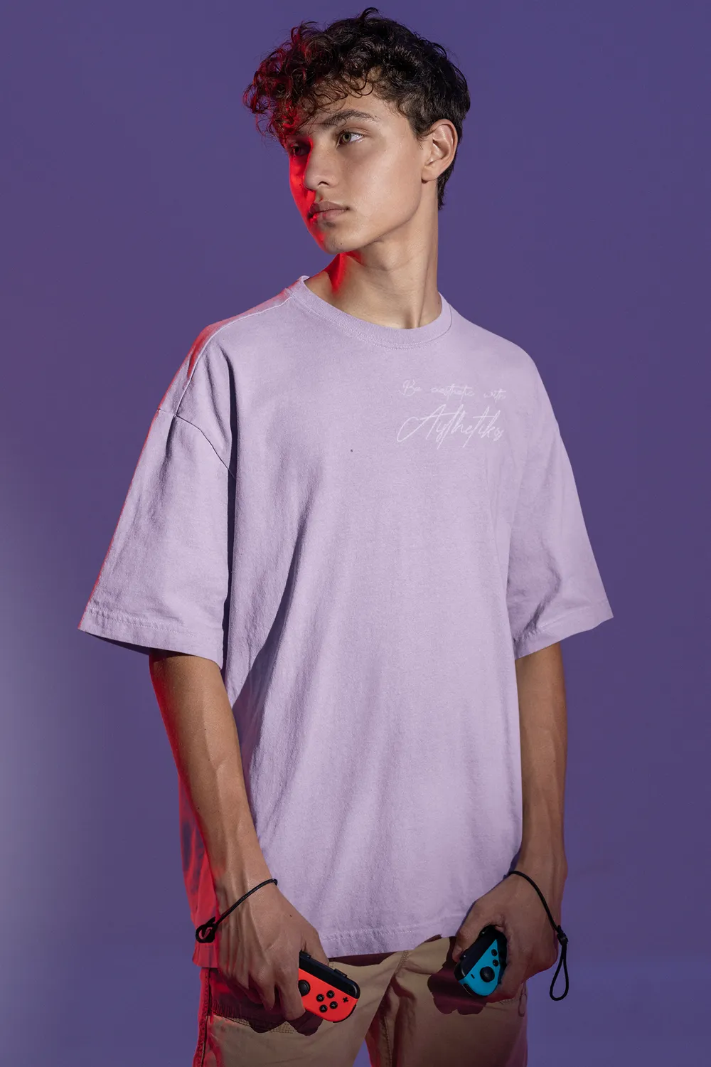 Mens Mauve Oversized Tshirt by Aisthetikos