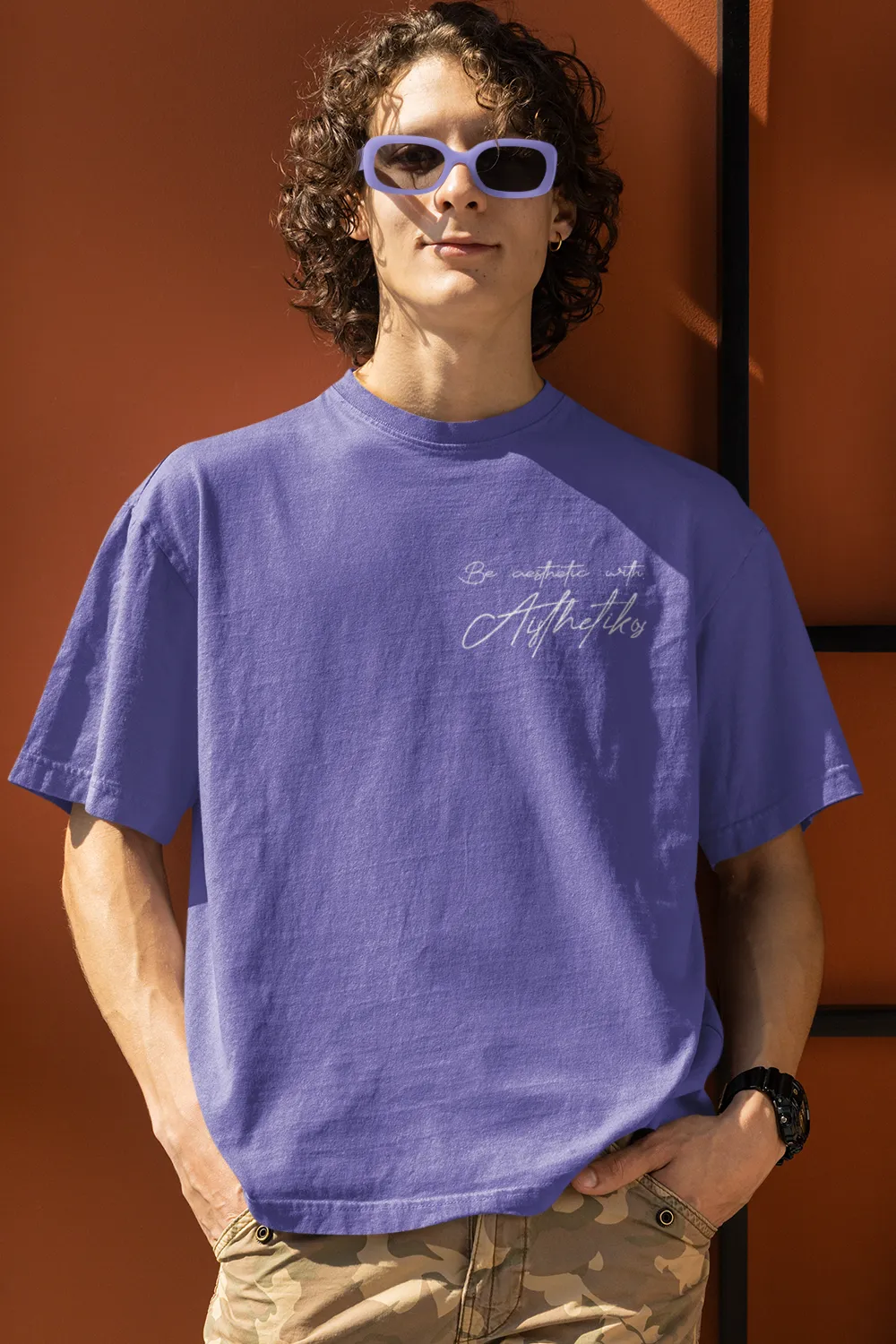 Mens Mauve Oversized Tshirt by Aisthetikos