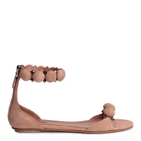 Alaïa Beige Suede Flat Sandals