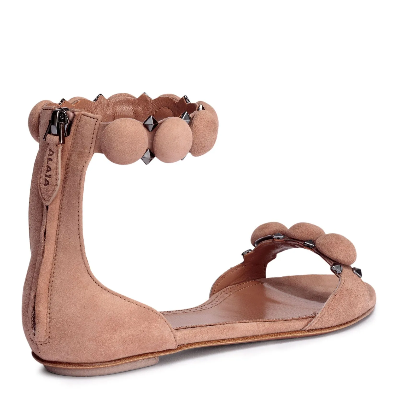 Alaïa Beige Suede Flat Sandals