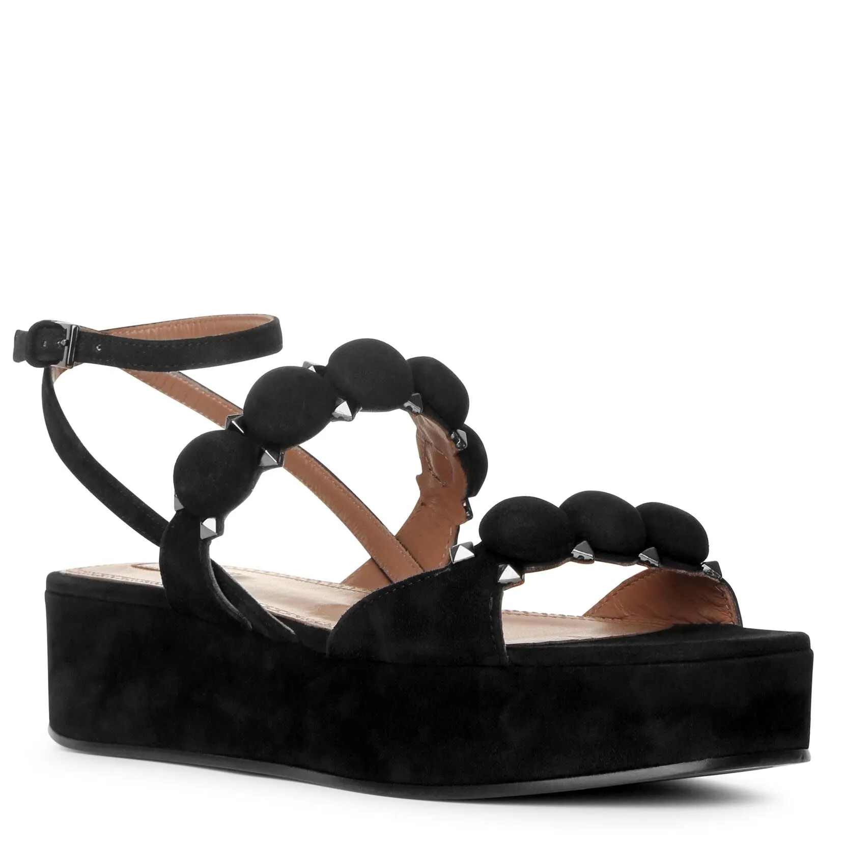 Alaïa Black Suede Flatform Sandals