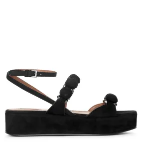 Alaïa Black Suede Flatform Sandals