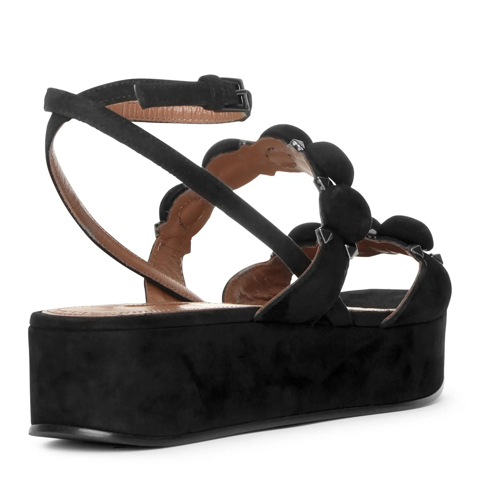 Alaïa Black Suede Flatform Sandals