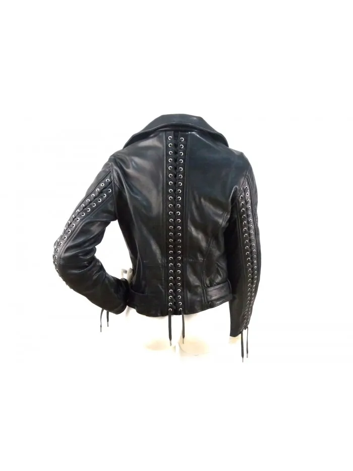 Alexander Mcqueen Woman Leather Biker Jacket