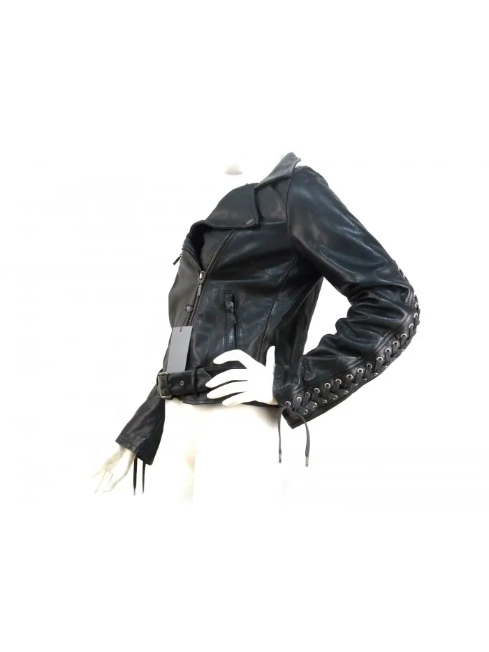 Alexander Mcqueen Woman Leather Biker Jacket