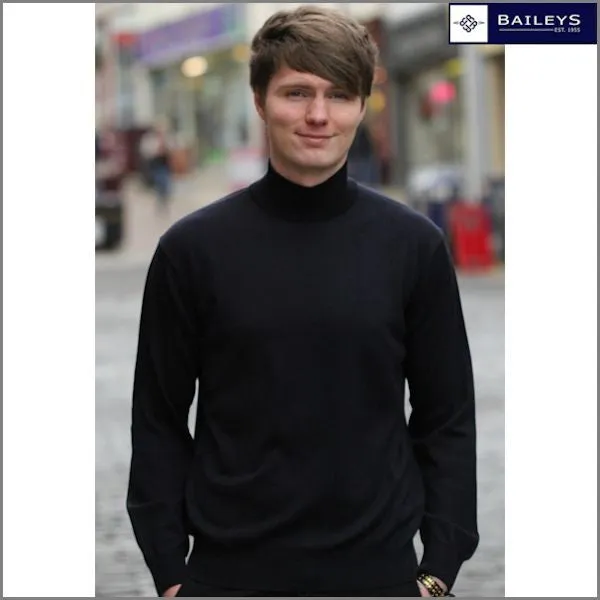 Baileys Navy Wool Turtleneck Sweater