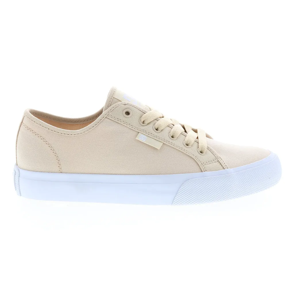 Beige Canvas Lace Up Skate Inspired Sneakers Shoes for Men - DC Manual TXSE