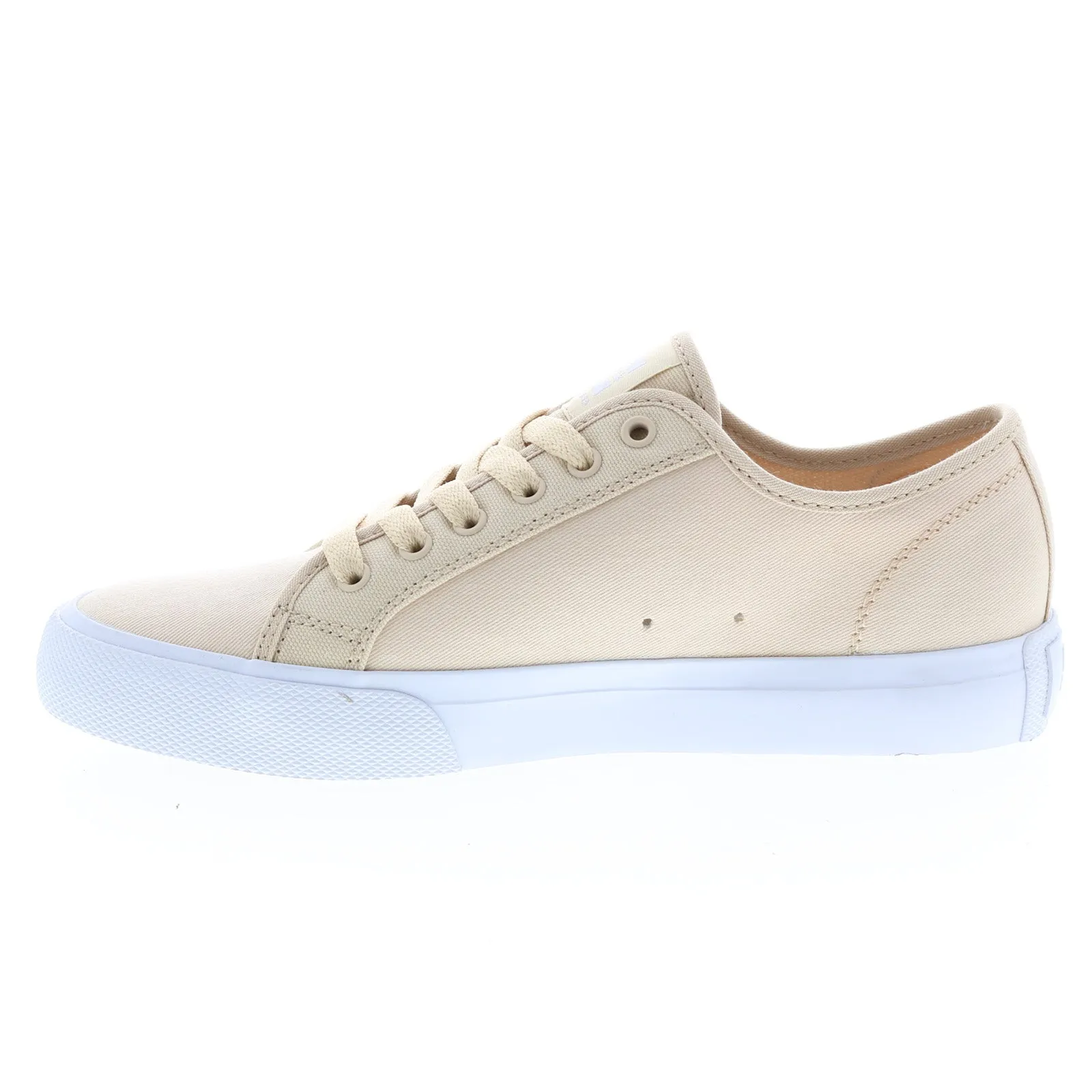 Beige Canvas Lace Up Skate Inspired Sneakers Shoes for Men - DC Manual TXSE