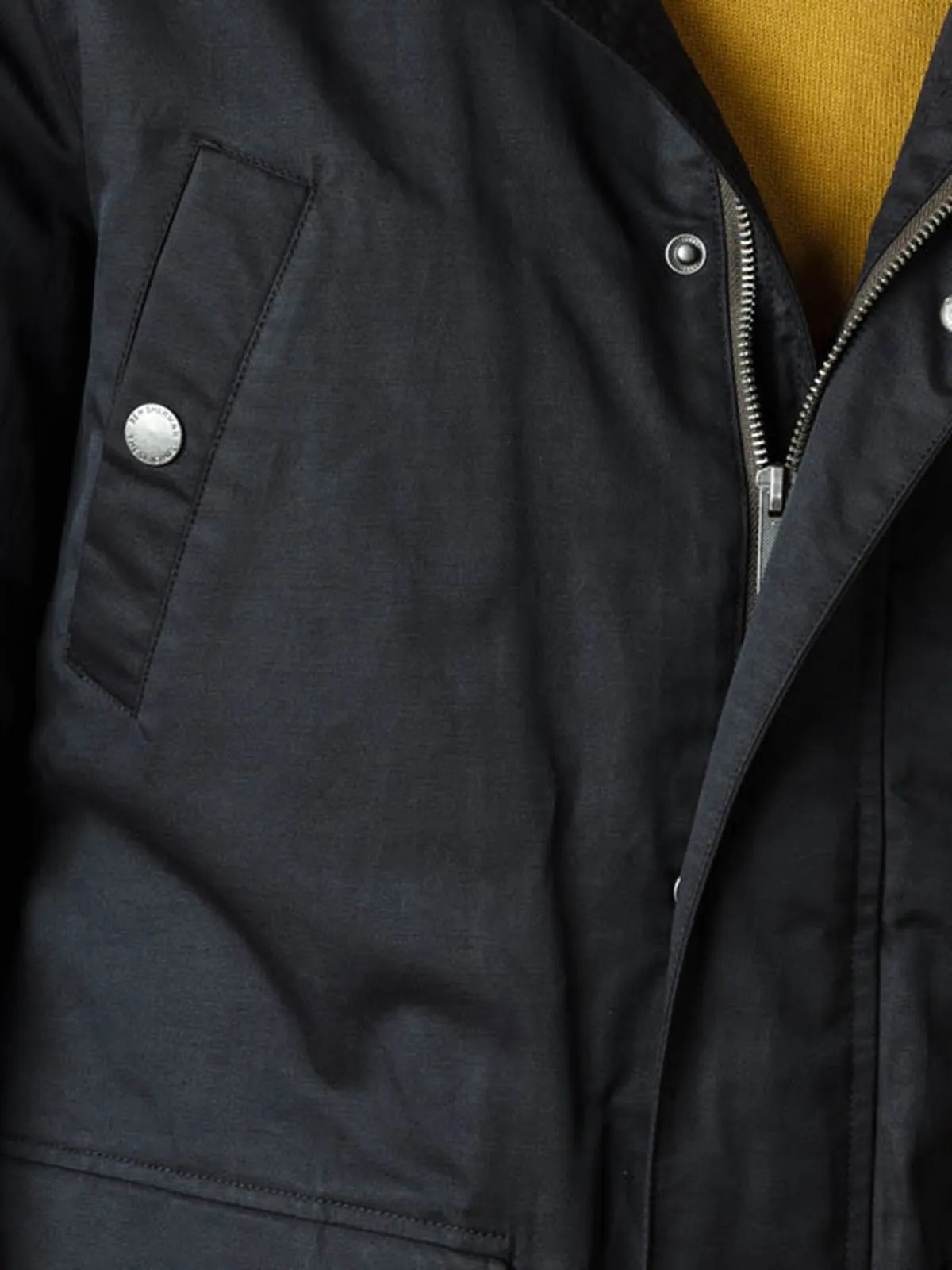 Black Coated Cotton Jacket by Ben Sherman