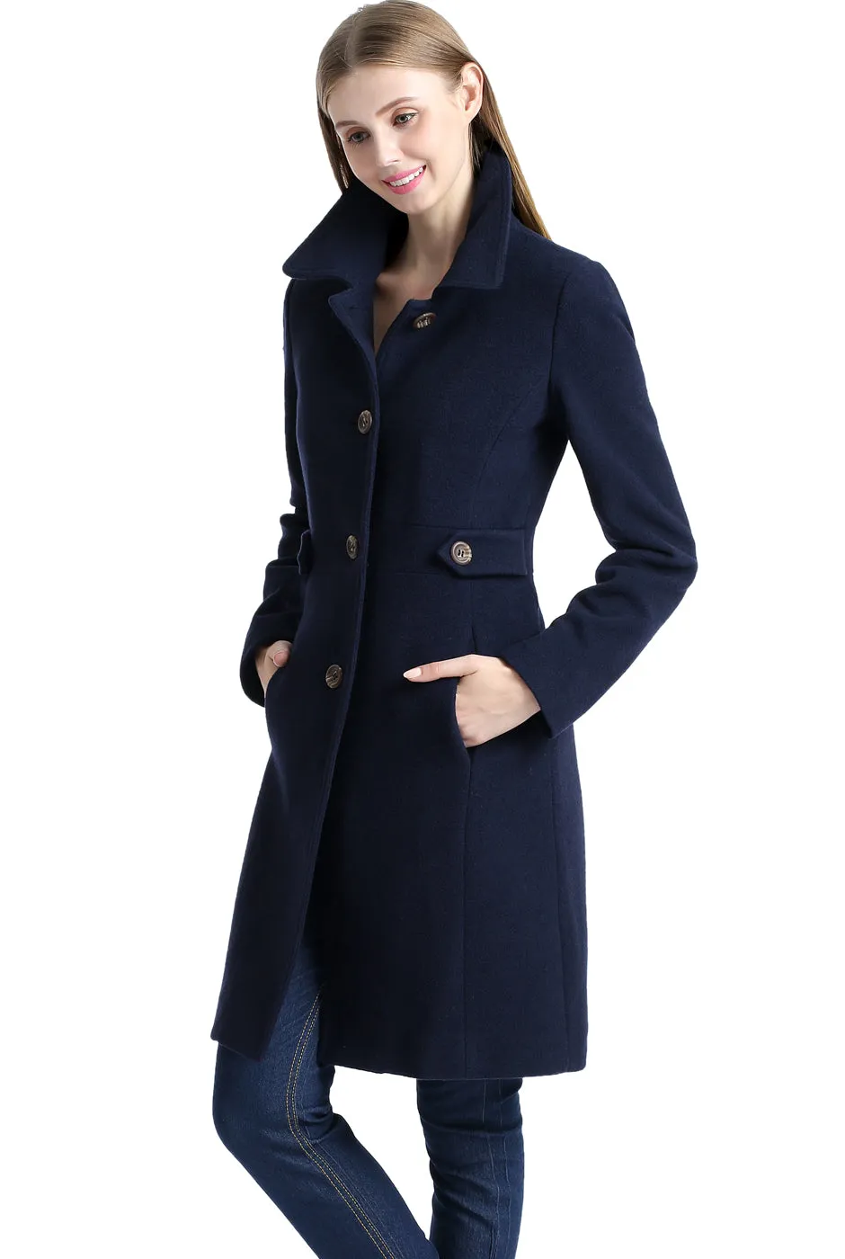 BGSD Heather Wool Walking Coat for Women