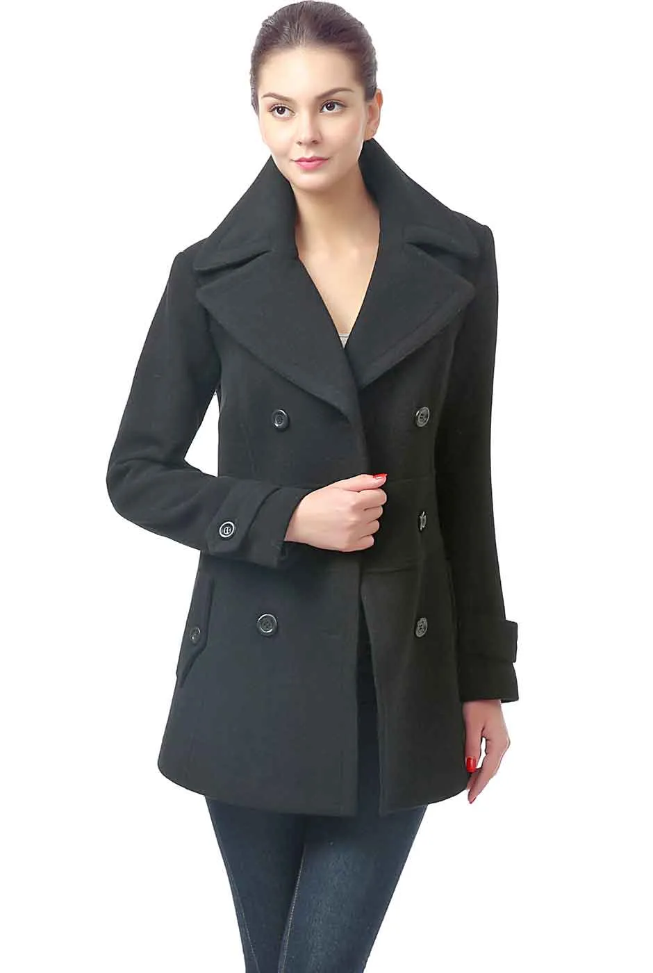 BGSD Women Joann Wool Pea Coat - Women's Wool Pea Coat | BGSD