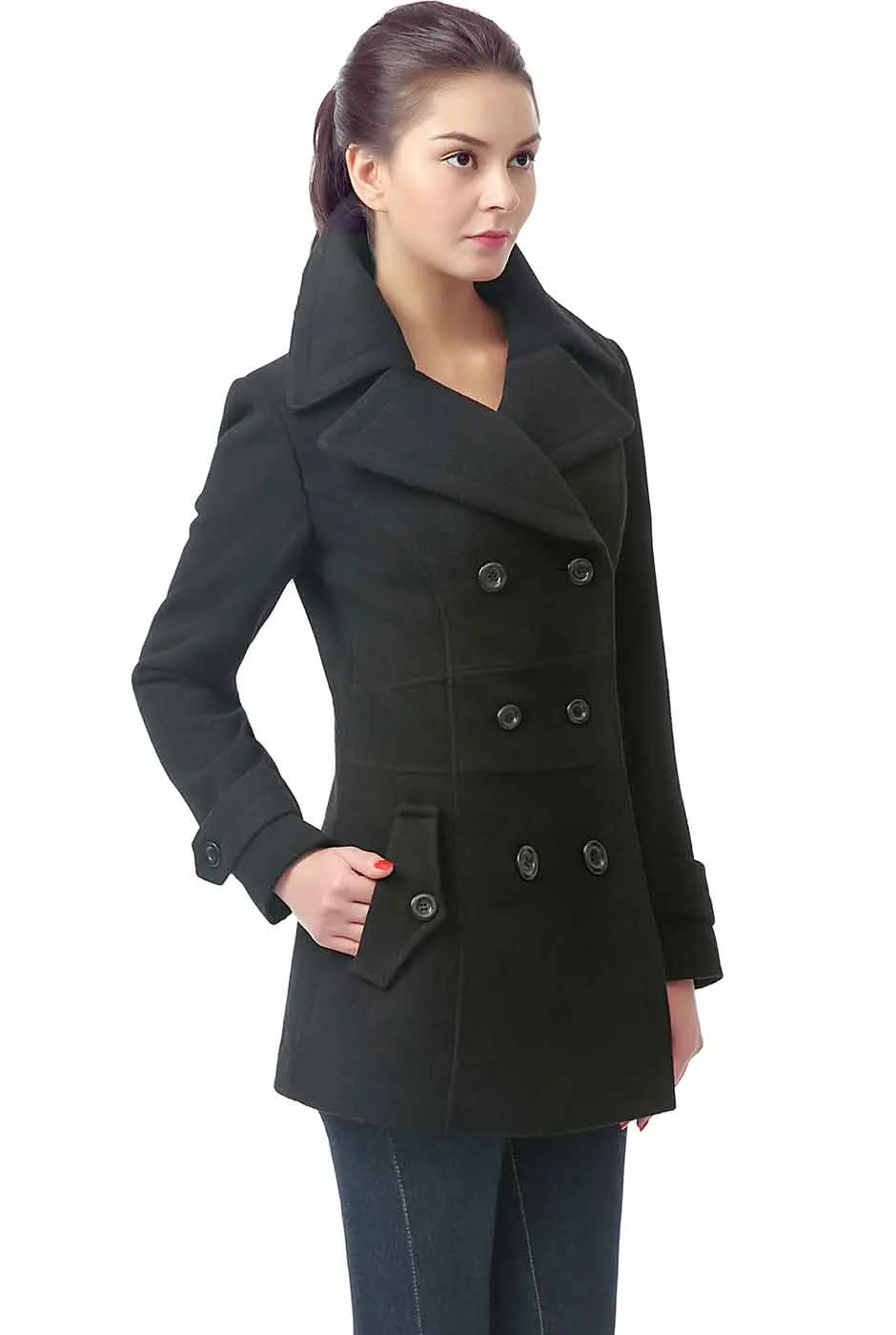 BGSD Women Joann Wool Pea Coat - Women's Wool Pea Coat | BGSD