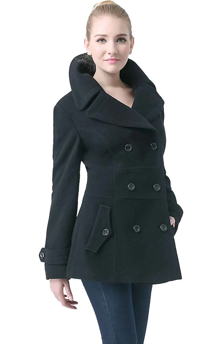 BGSD Women Joann Wool Pea Coat - Women's Wool Pea Coat | BGSD