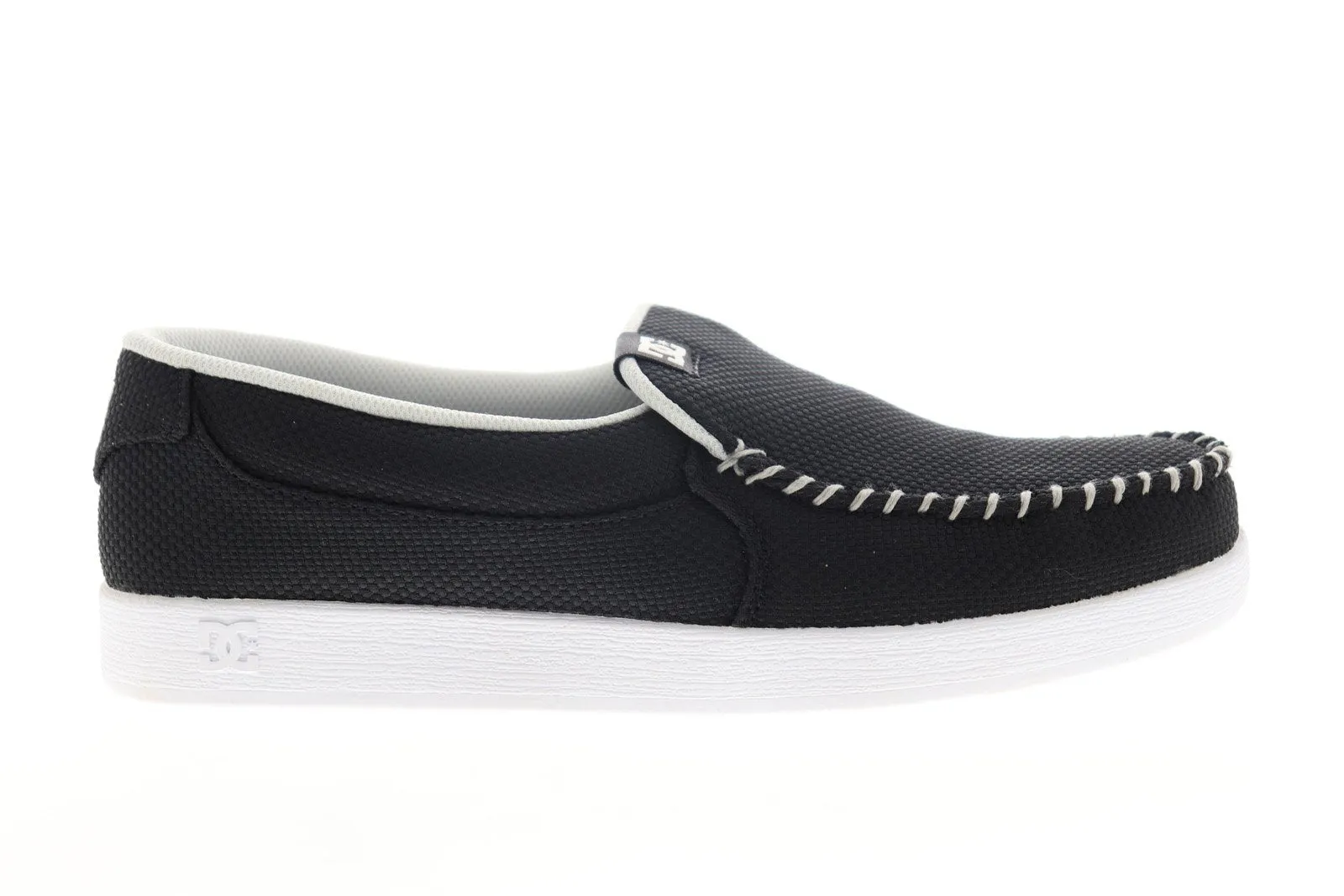 Black Canvas Slip On Skate Shoes for Men by DC Villain TX SE ADYS100200