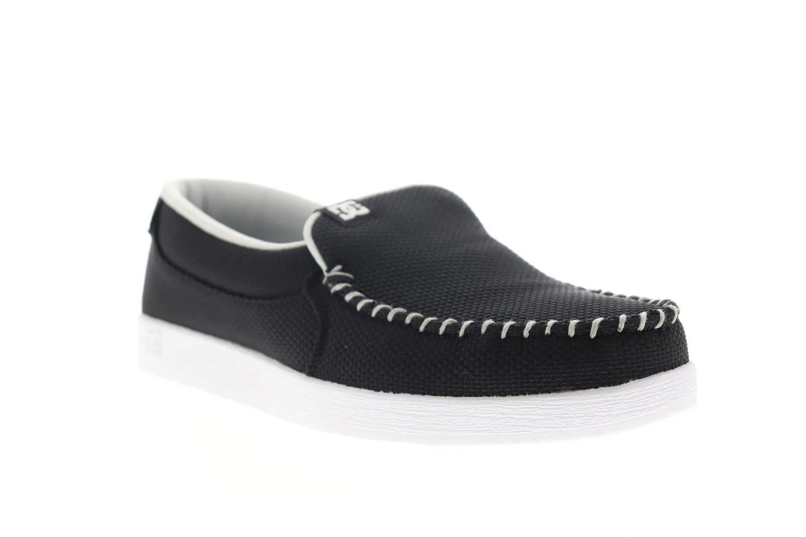 Black Canvas Slip On Skate Shoes for Men by DC Villain TX SE ADYS100200