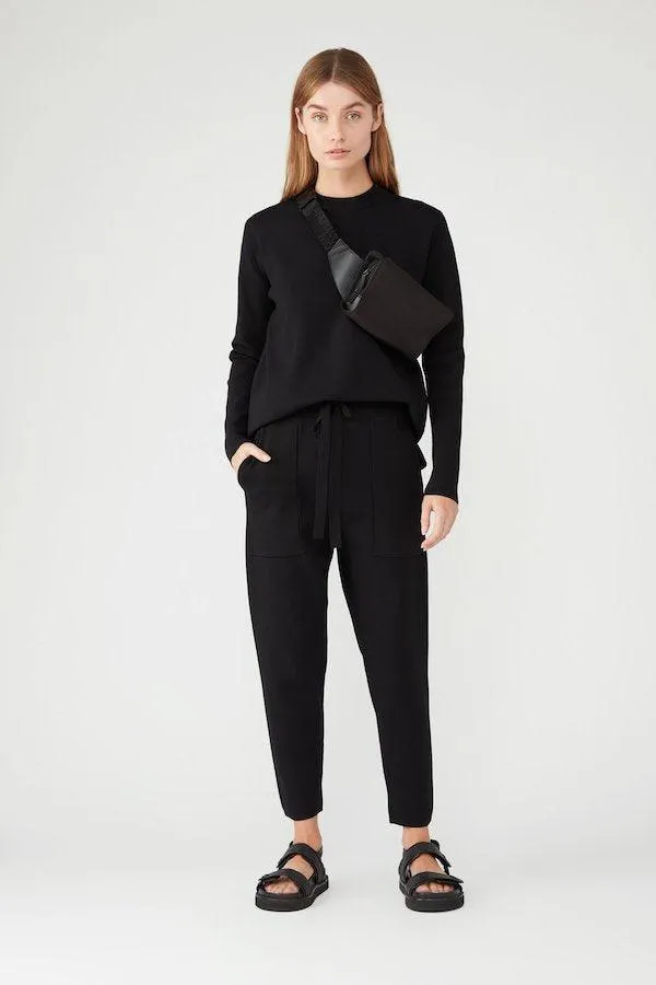 Black Charlton Viscose Pants for Women - Relaxed Fit