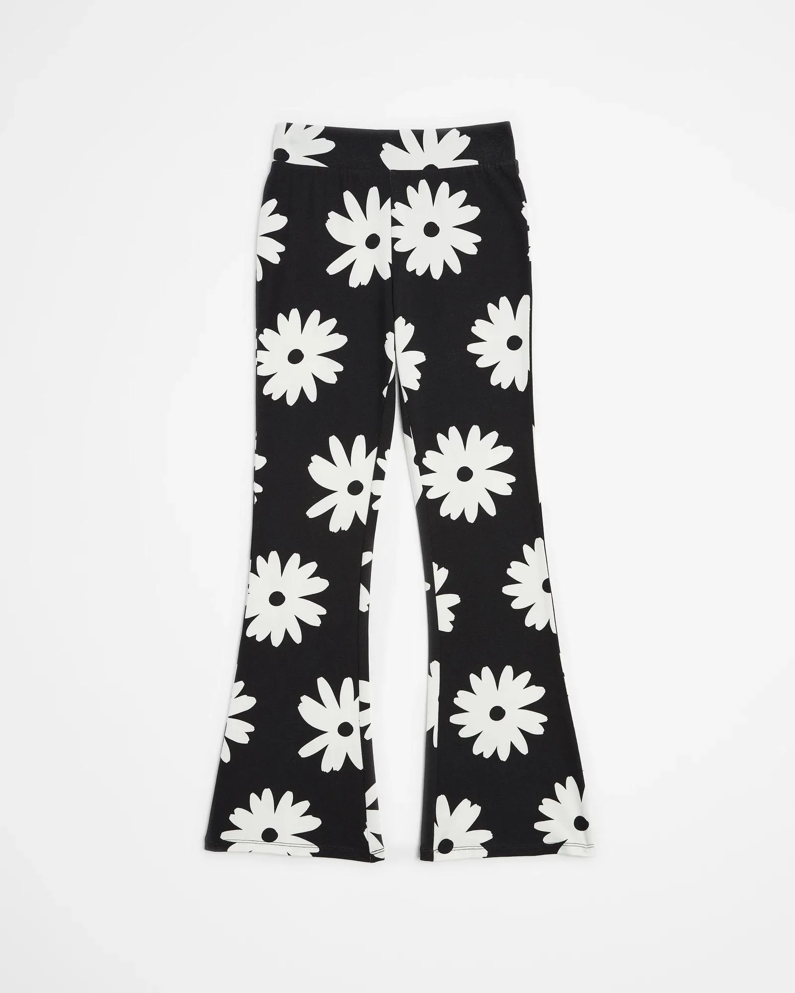 Black Daisy Flare Leggings