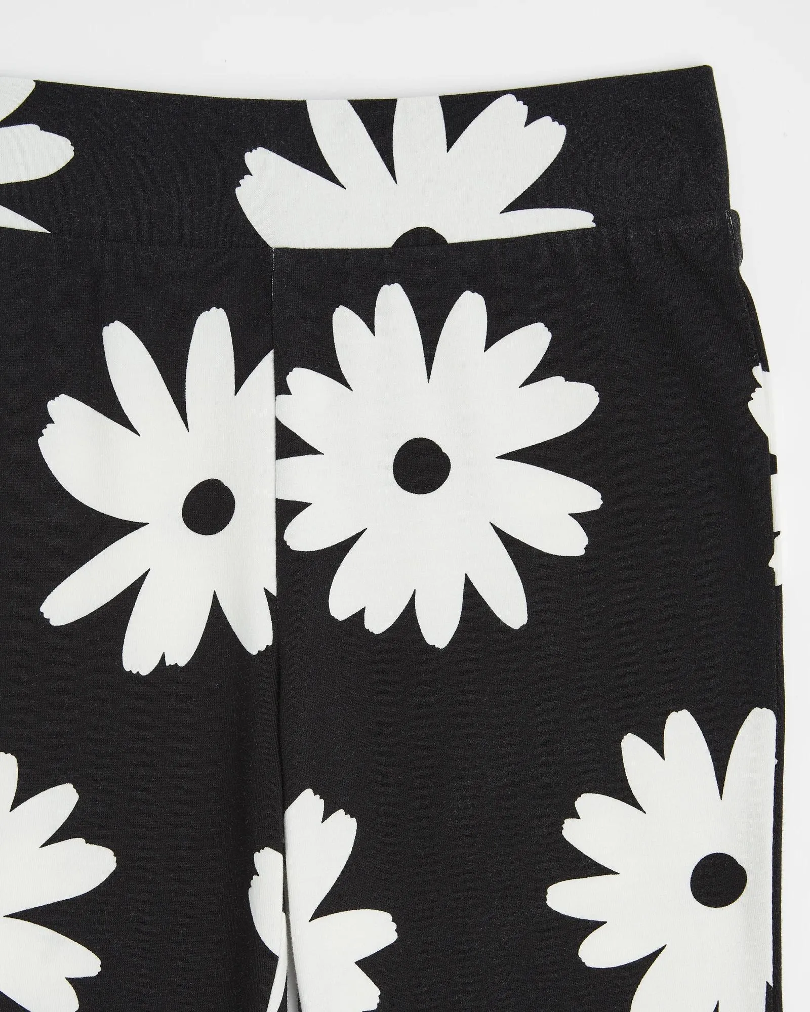 Black Daisy Flare Leggings