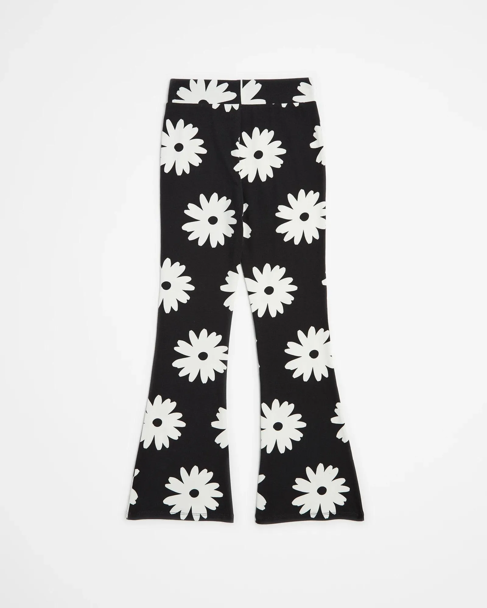 Black Daisy Flare Leggings