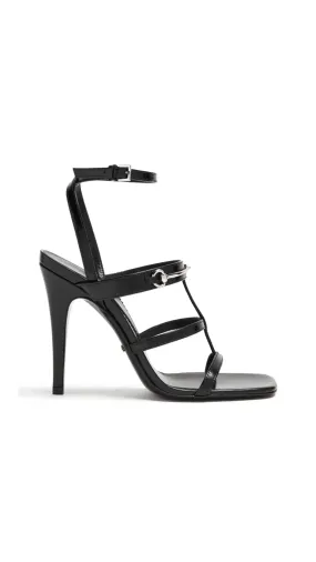 Black Horsebit Sandals by Divine - Shop Now!