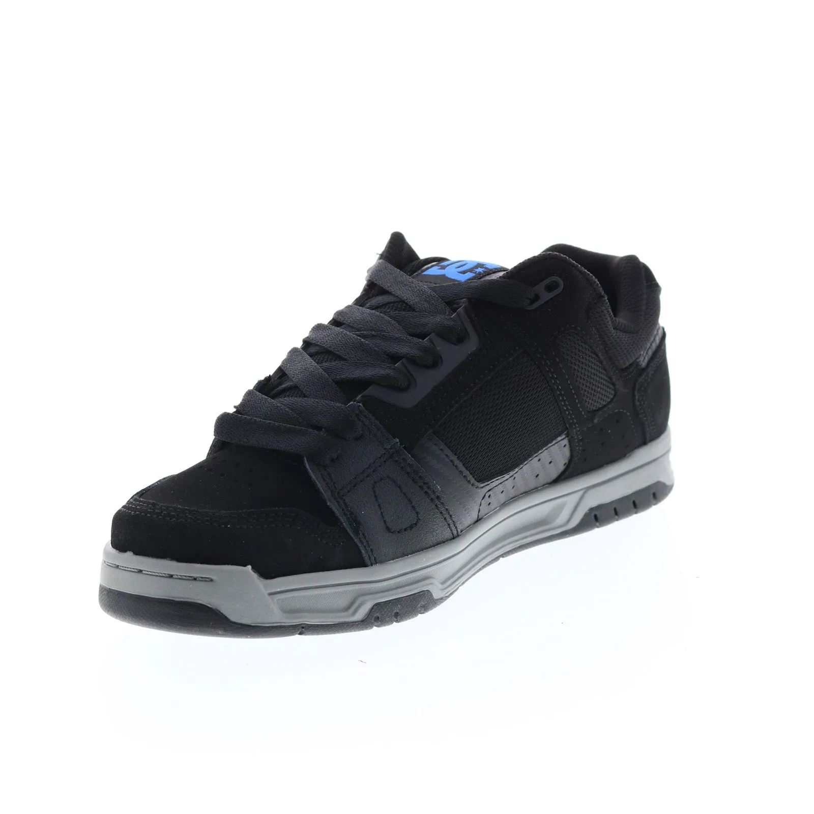 Black Leather DC Stag 320188-XKSB Men's Skate Sneakers.