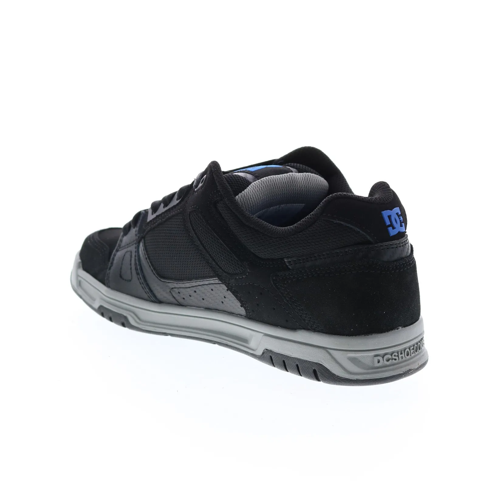 Black Leather DC Stag 320188-XKSB Men's Skate Sneakers.