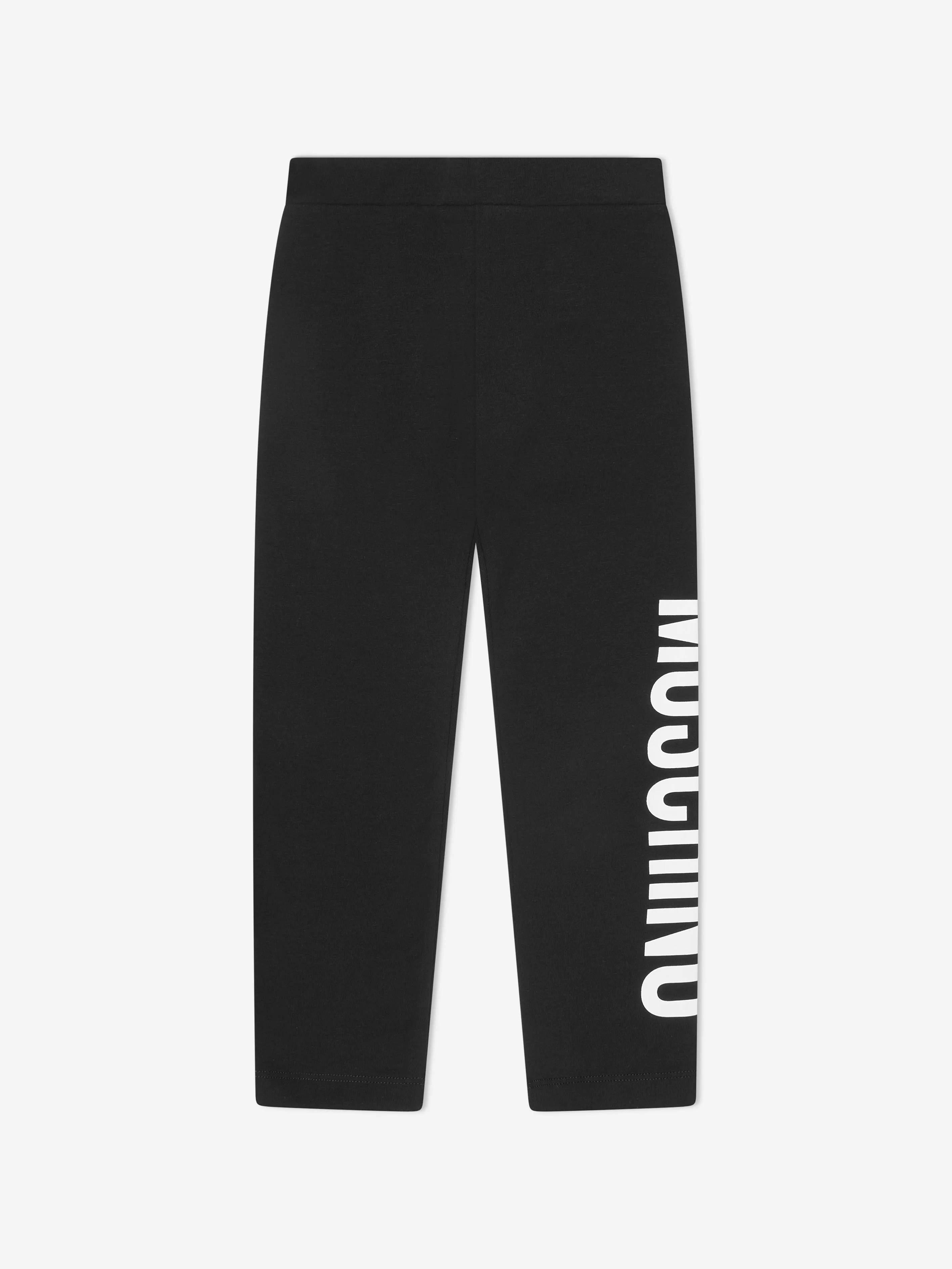 Black Moschino Girls Logo Leggings