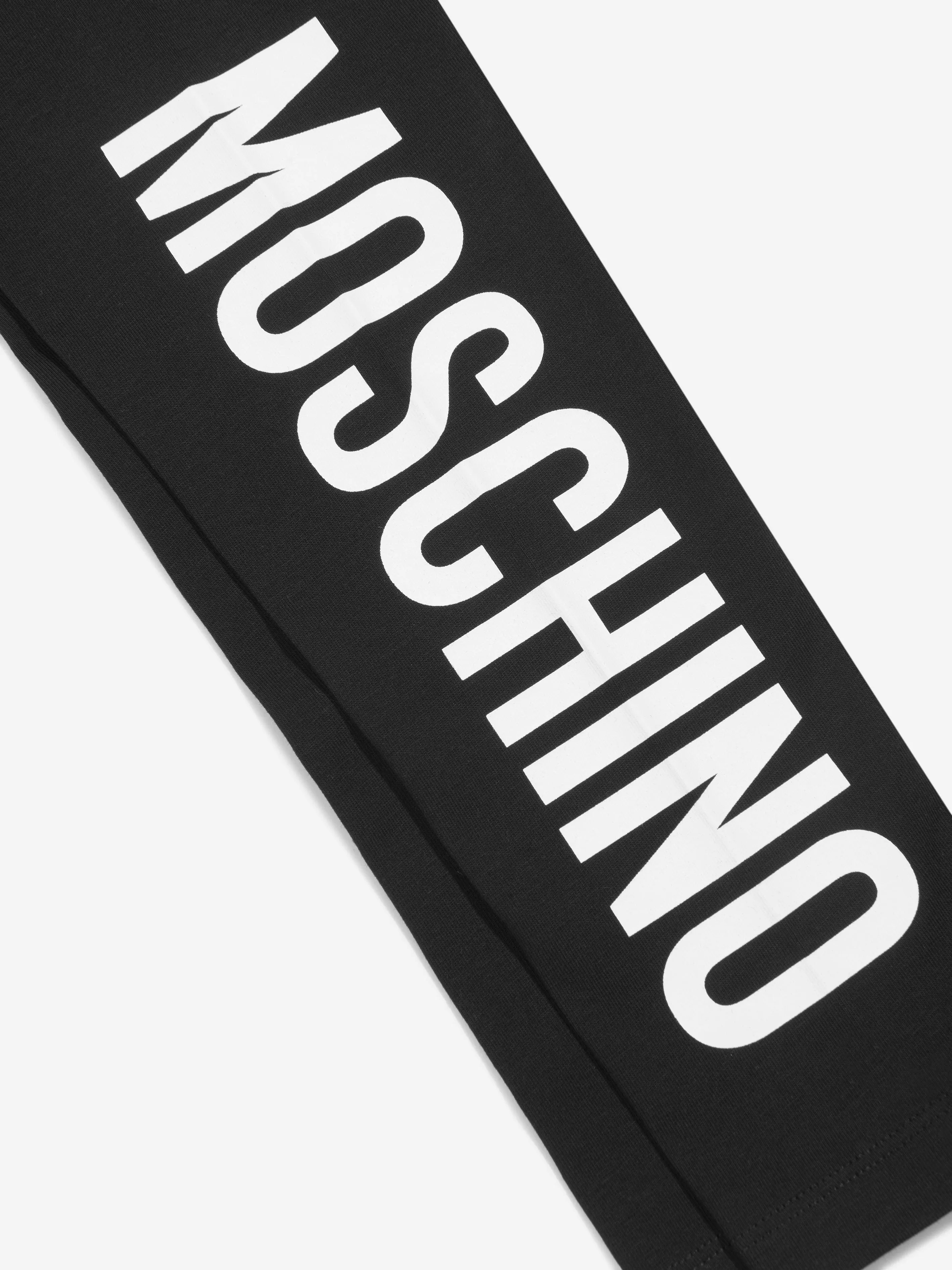 Black Moschino Girls Logo Leggings