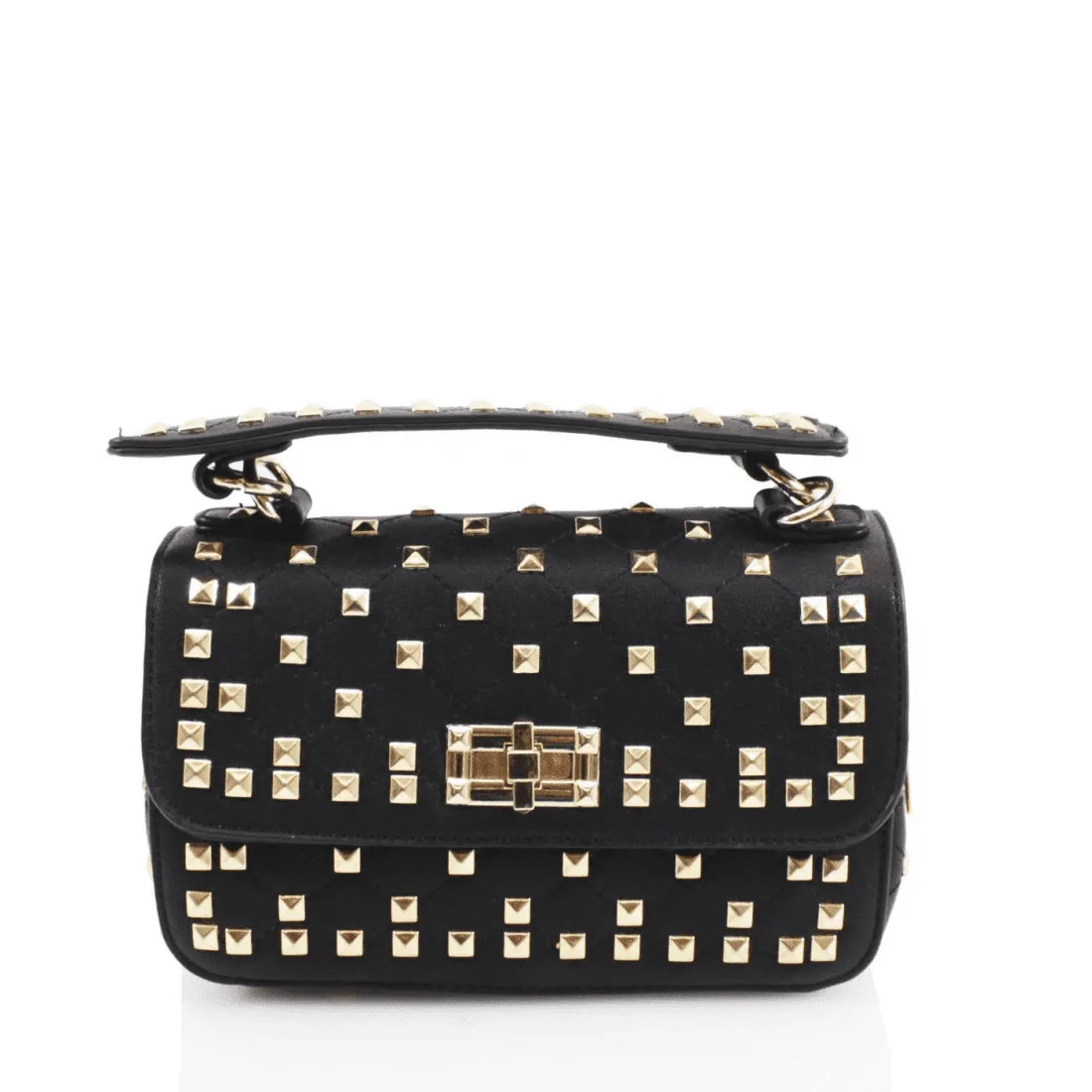 Black Studded Crossbody Clutch Bag