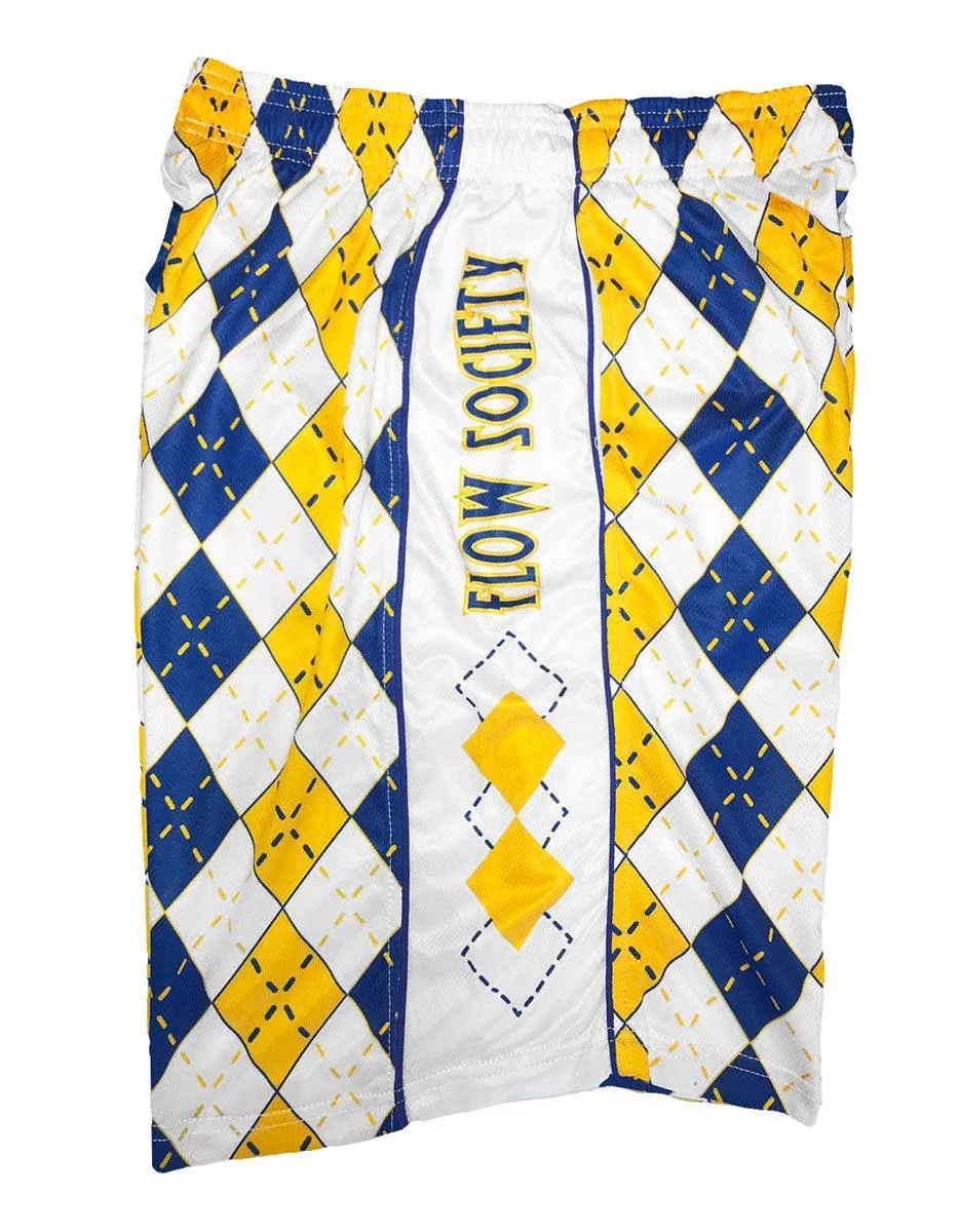 Blue and Gold Argyle Men's Shorts