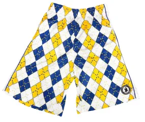 Blue and Gold Argyle Men's Shorts