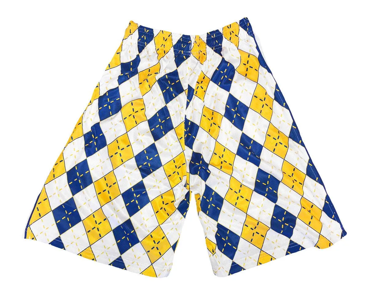 Blue and Gold Argyle Men's Shorts