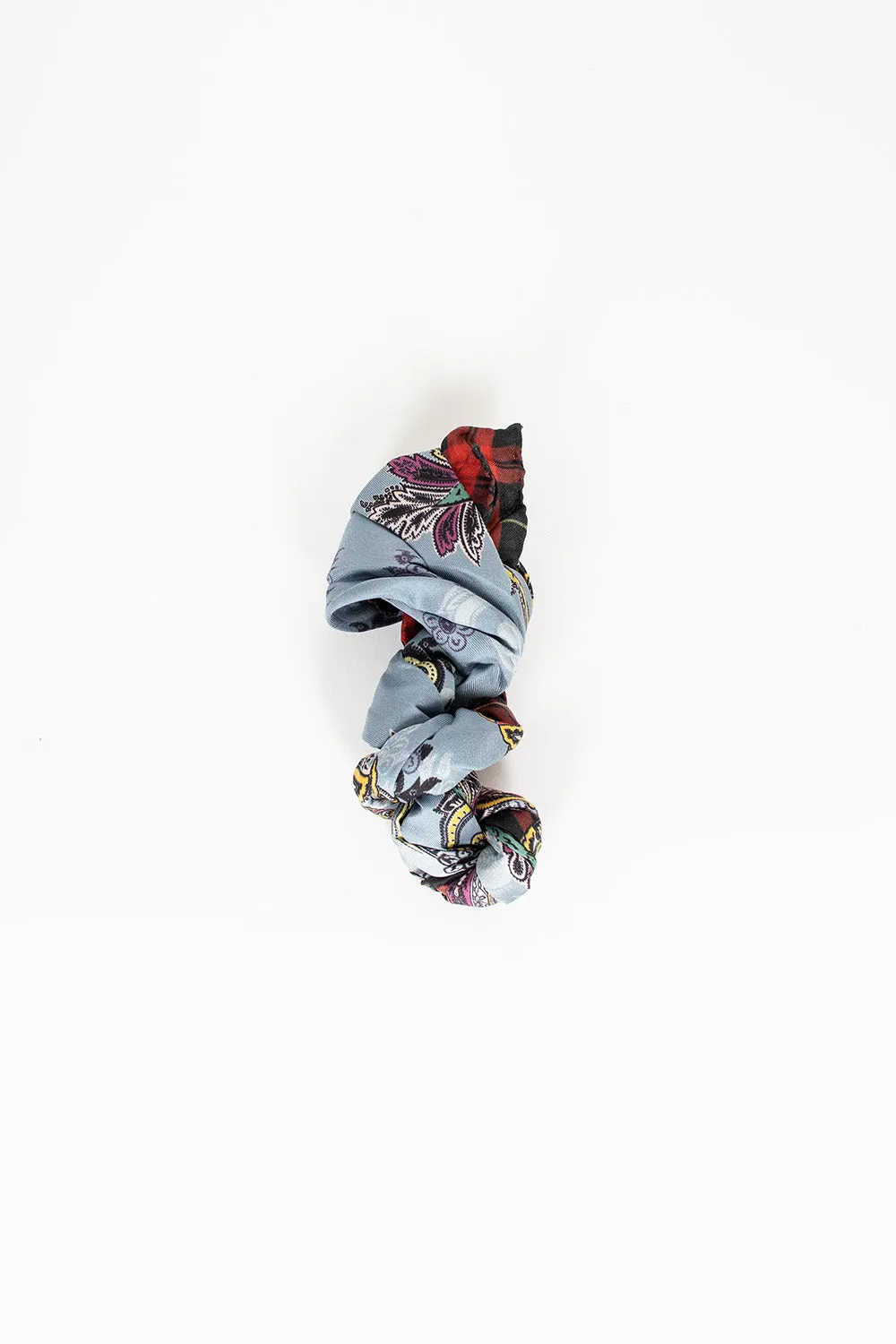 Blue and Red Silk Scarf Print