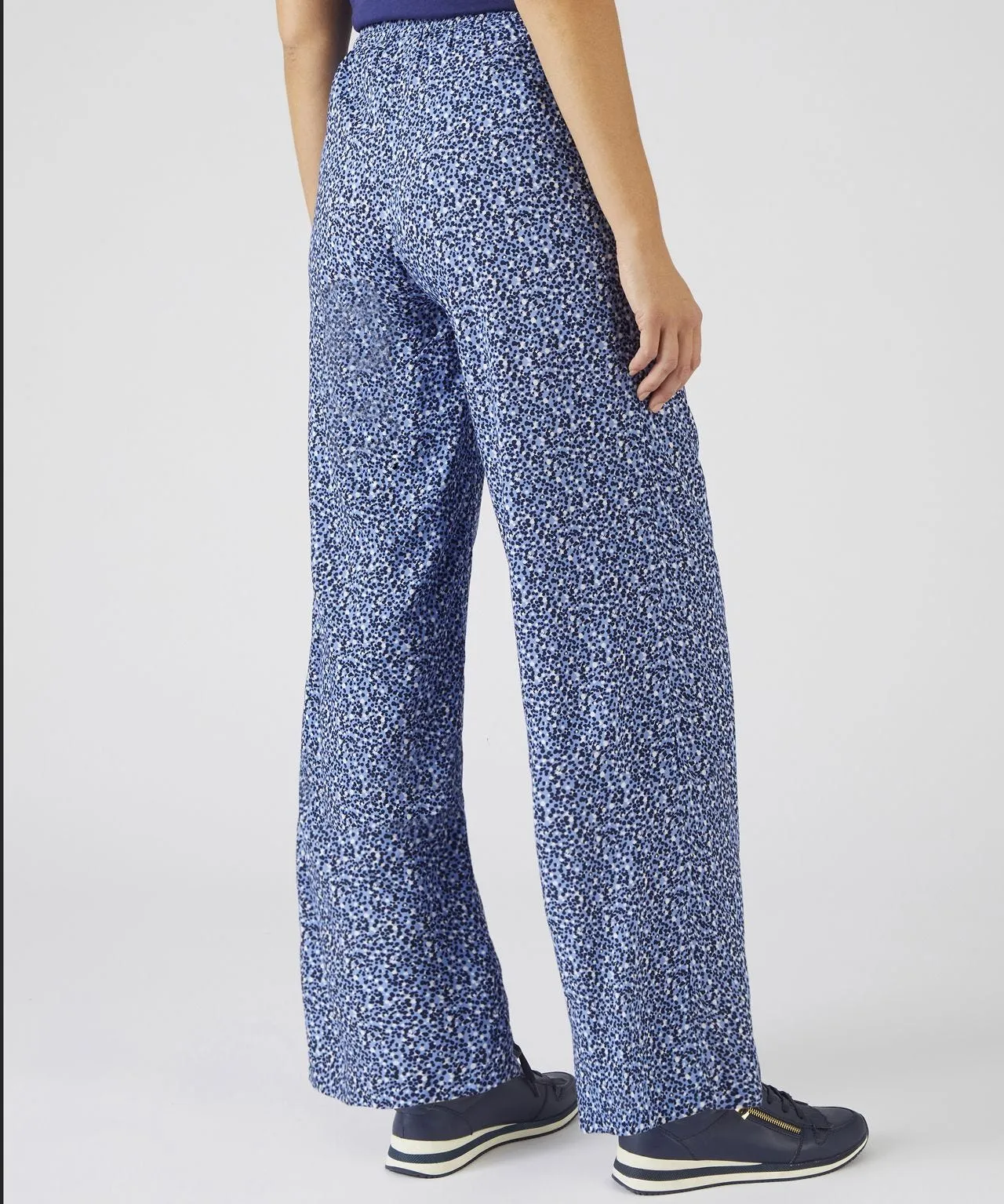 Blue Polka Dot Wide Leg Trousers