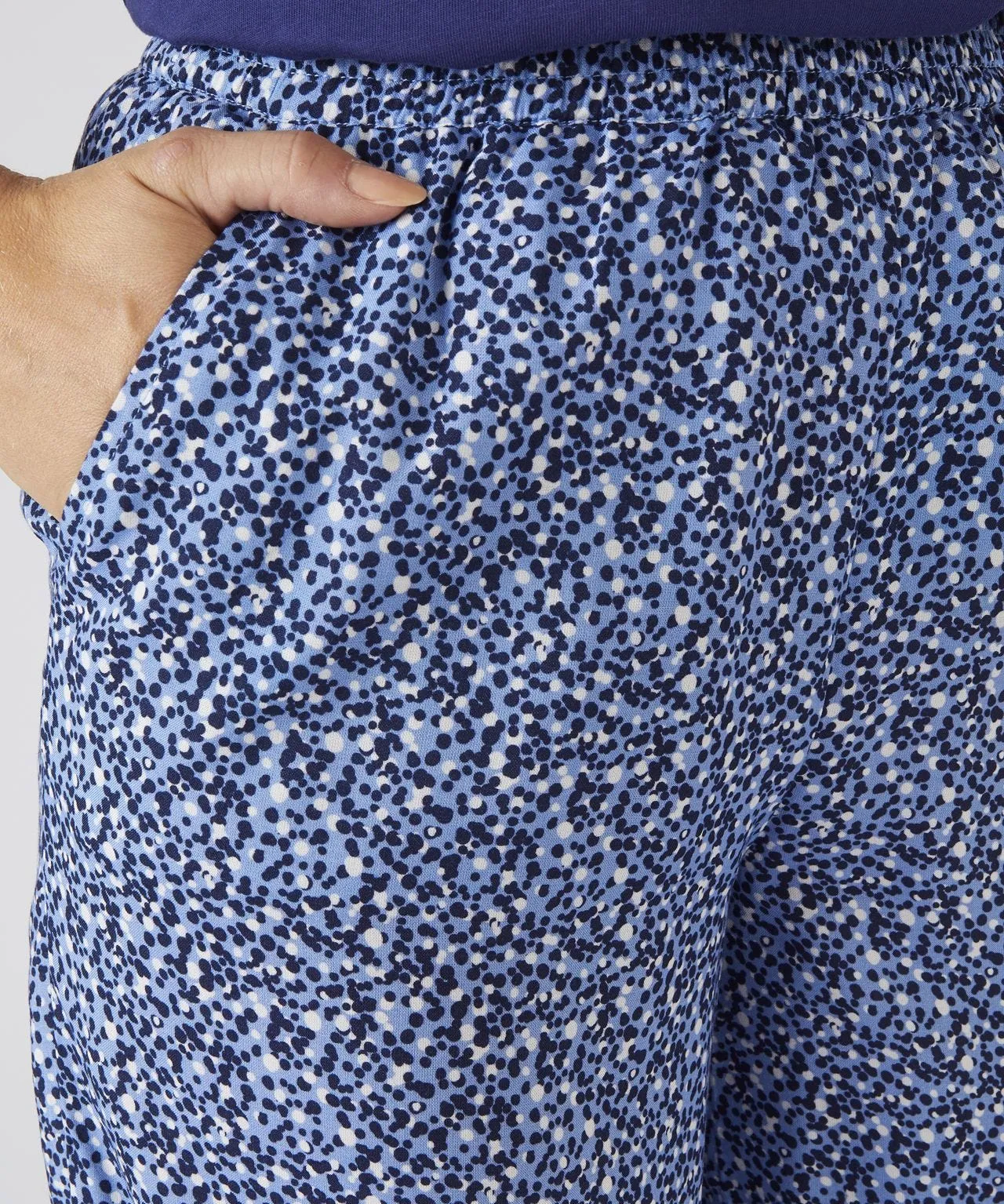 Blue Polka Dot Wide Leg Trousers