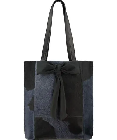 Blue Navy Leather Tote Bag by Brix+Bailey