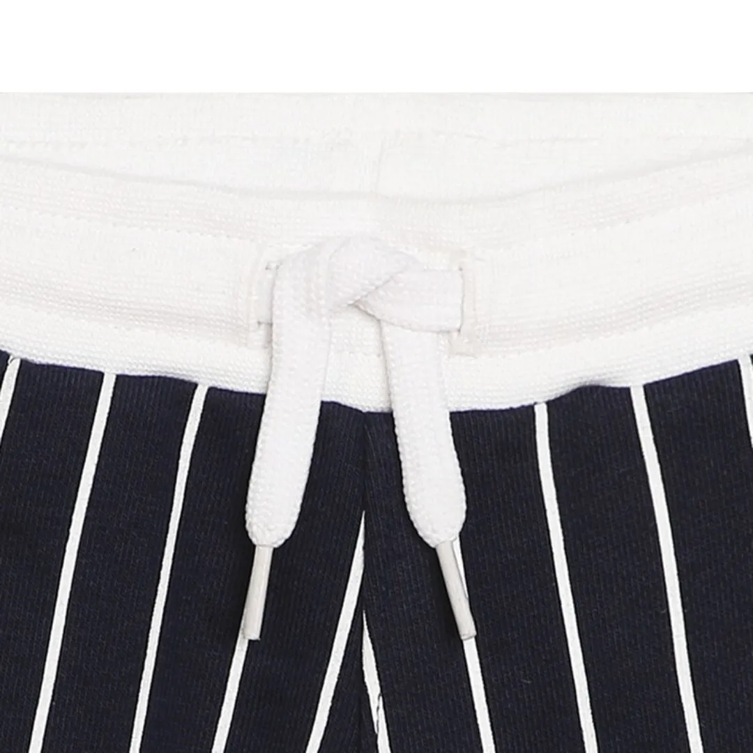 Boss Navy White Striped Infant Shorts