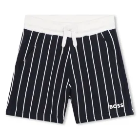 Boss Navy White Striped Infant Shorts