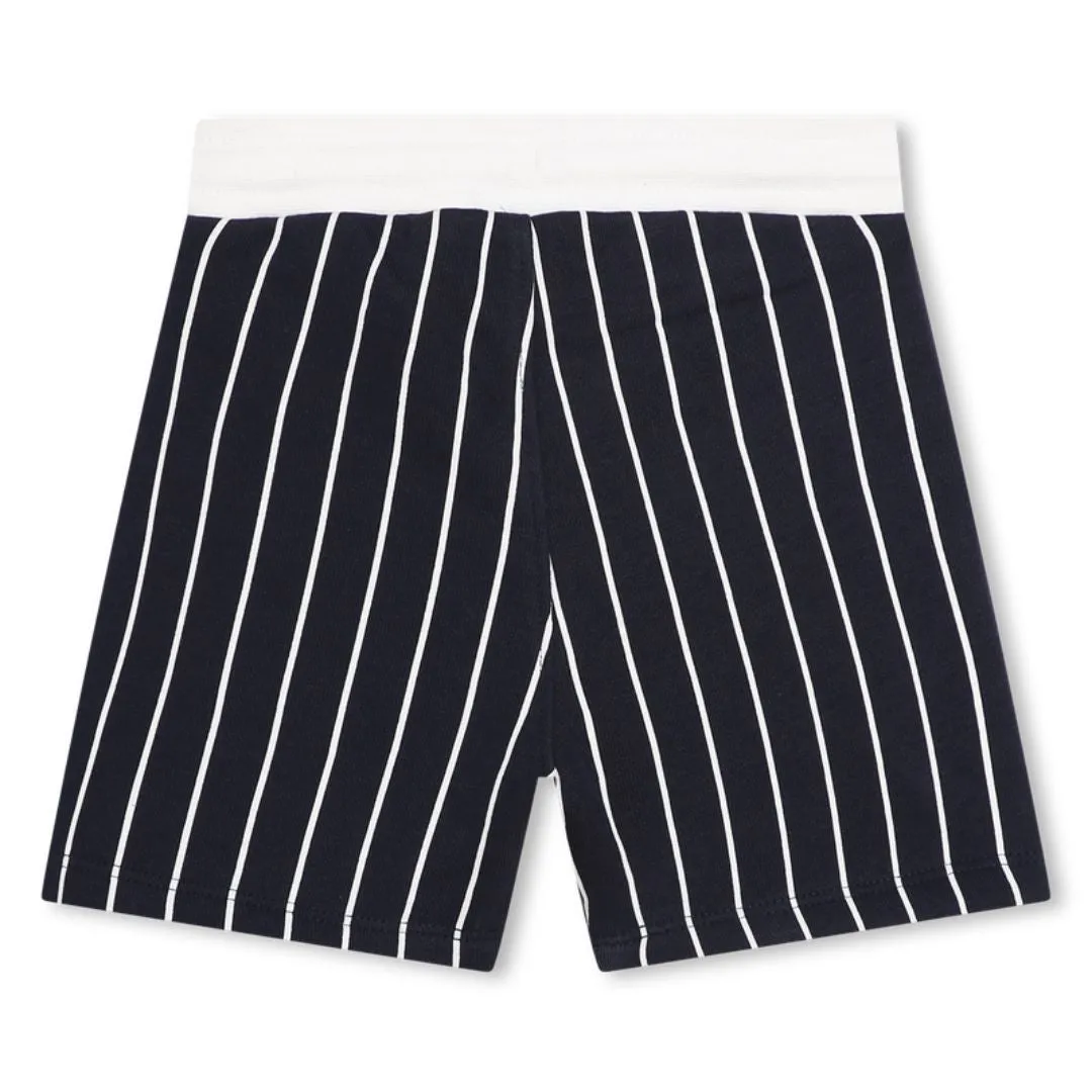 Boss Navy White Striped Infant Shorts