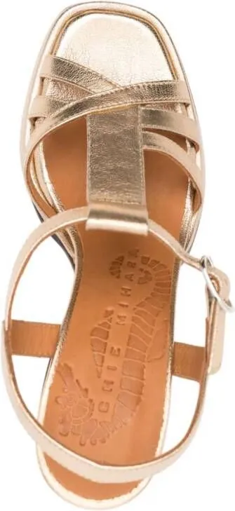 Chie Mihara Zico Leather Sandals Gold