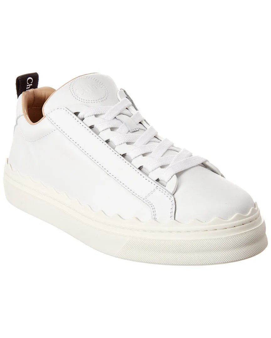 Chloe Lauren Scalloped Leather Sneaker --> Chloe Leather Sneaker with Scalloped Detail