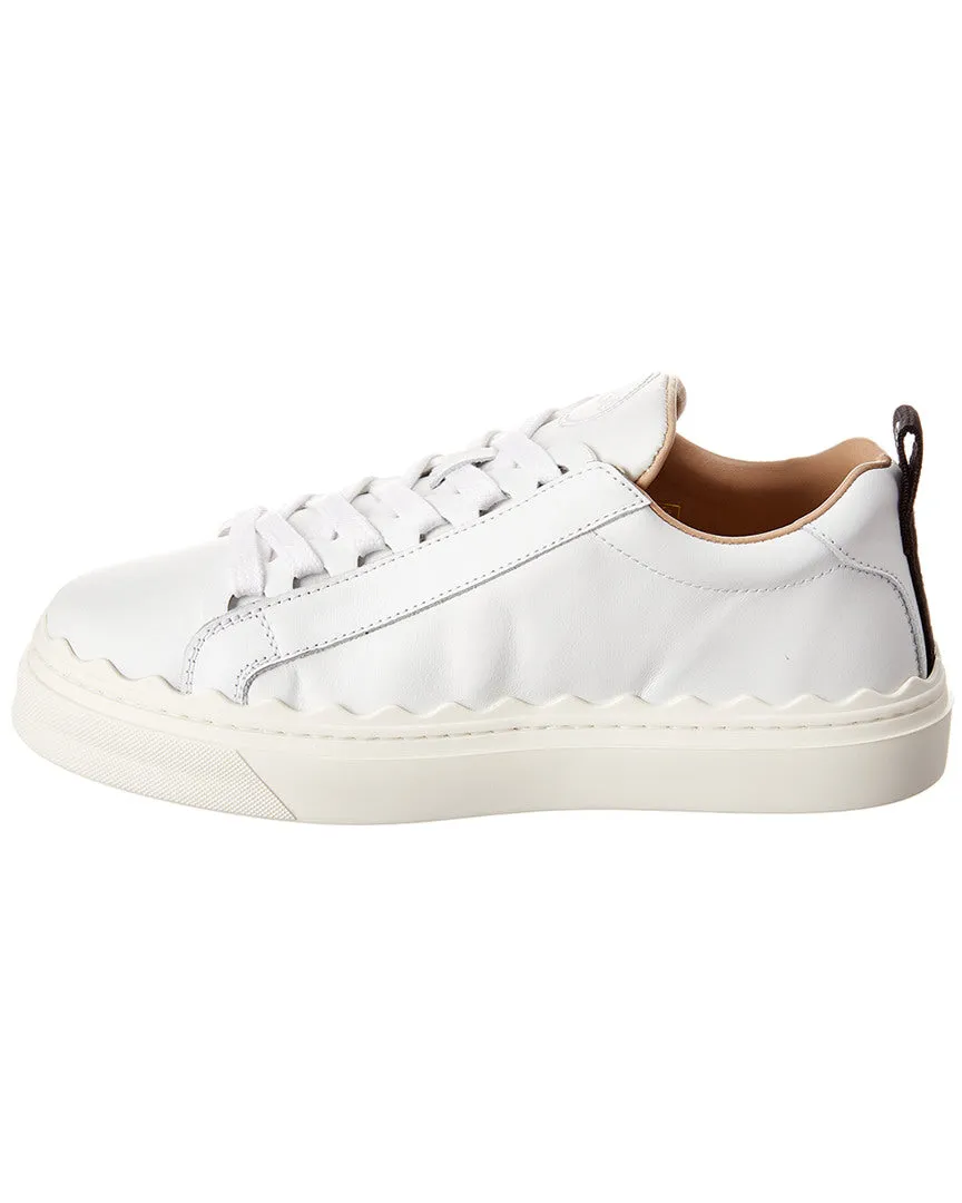 Chloe Lauren Scalloped Leather Sneaker --> Chloe Leather Sneaker with Scalloped Detail